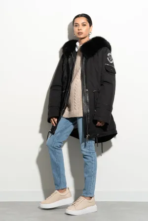 OUTLET SIBERIA WEATHERPROOF BLACK FOX FUR PARKA