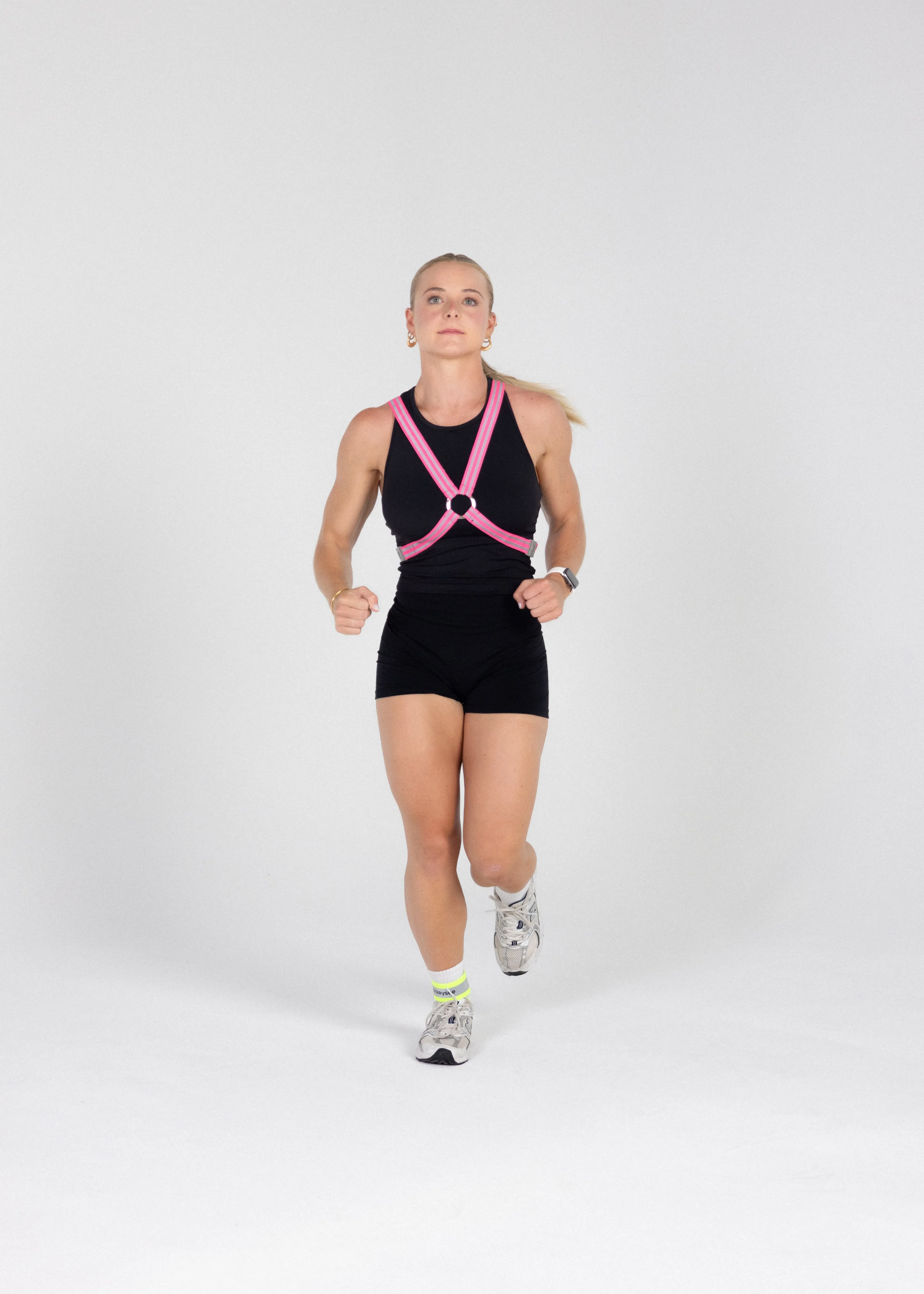 Reflective Cycling Harness - Fluro Pink