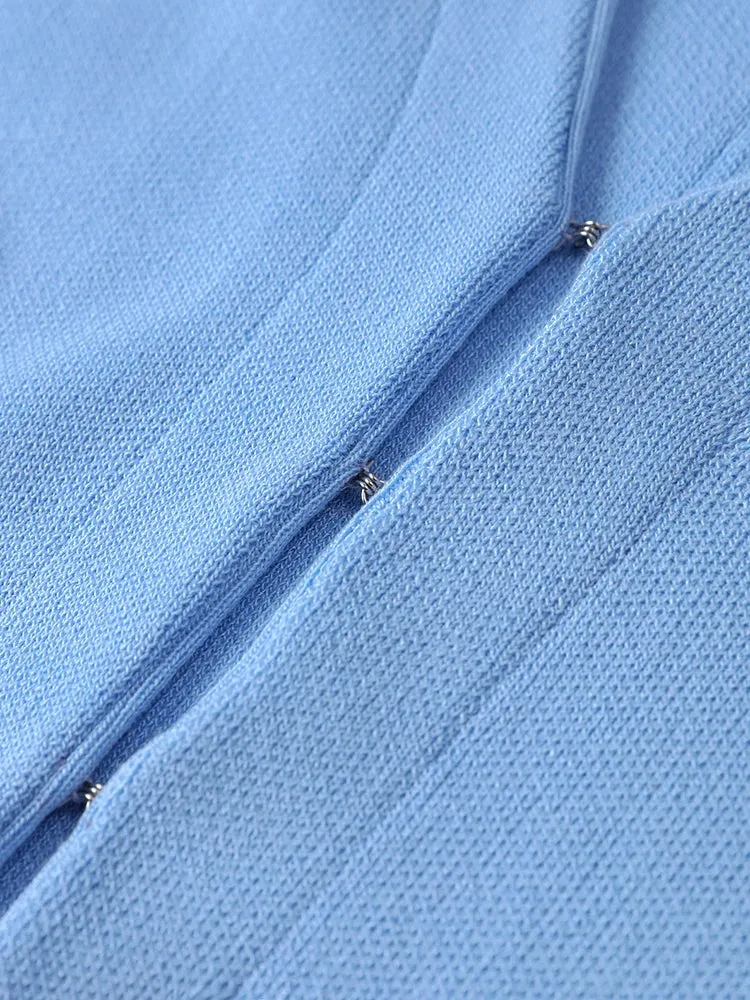 V-neck Chic buttons Cardigan and short knit skirts
