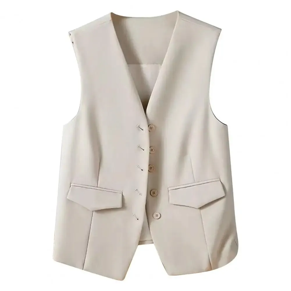 Women Suit Vest - Elegant V-Neck Sleeveless Waistcoat