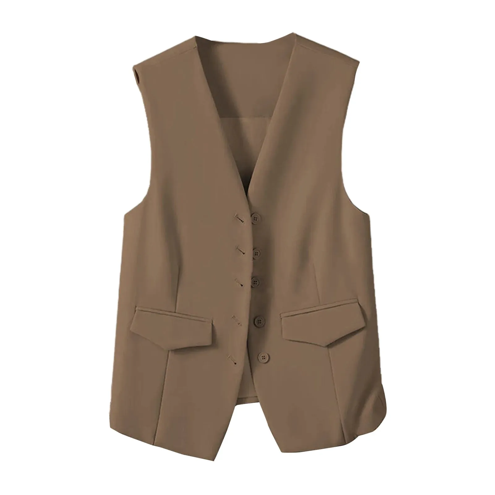 Women Suit Vest - Elegant V-Neck Sleeveless Waistcoat