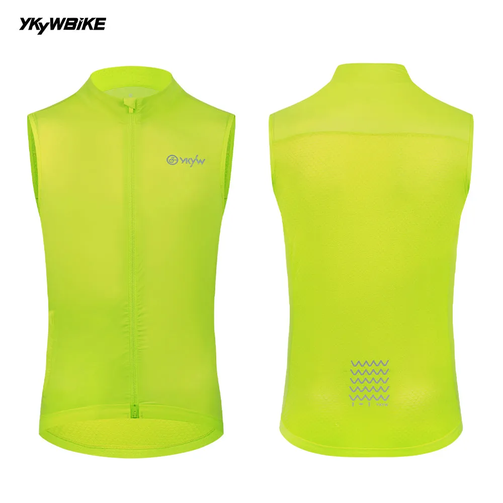 YKYW UPF50  Windproof Waterproof Sleeveless Cycling Vest Lightweight Breathable Waistcoat Windbreaker MTB Road Bike Clothing Bicycle Tights Gray Color