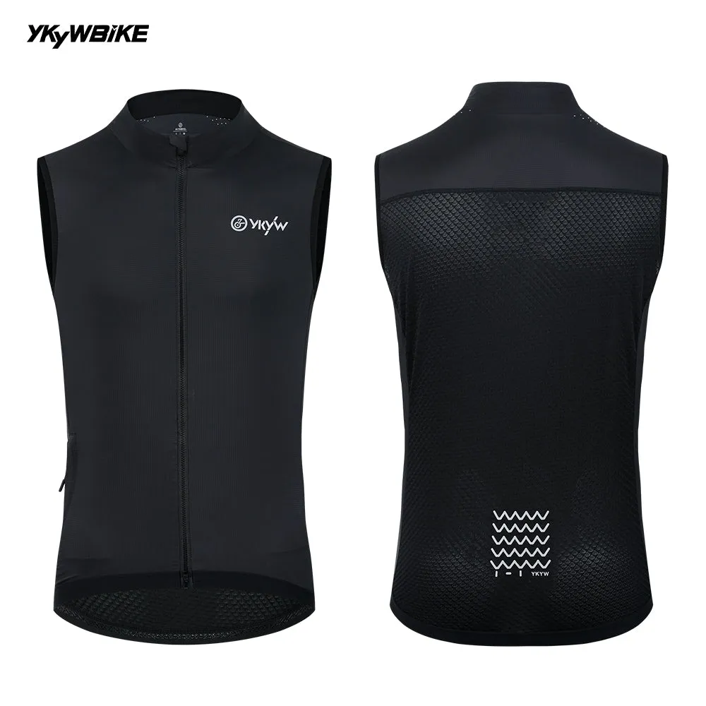 YKYW UPF50  Windproof Waterproof Sleeveless Cycling Vest Lightweight Breathable Waistcoat Windbreaker MTB Road Bike Clothing Bicycle Tights Gray Color