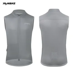 YKYW UPF50  Windproof Waterproof Sleeveless Cycling Vest Lightweight Breathable Waistcoat Windbreaker MTB Road Bike Clothing Bicycle Tights Gray Color
