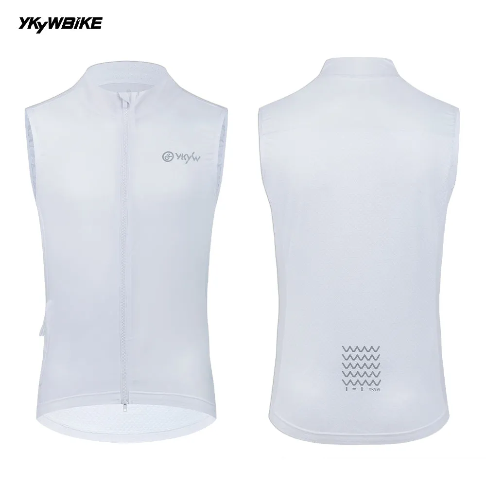 YKYW UPF50  Windproof Waterproof Sleeveless Cycling Vest Lightweight Breathable Waistcoat Windbreaker MTB Road Bike Clothing Bicycle Tights Gray Color